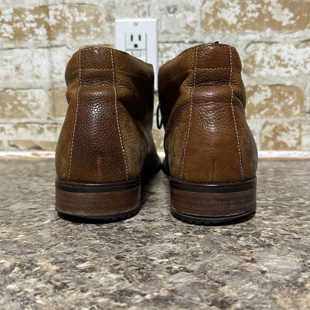 Cole Haan NikeAir Brown Leather Oxford Ankle Boots Men's Size 13M Pebbled READ